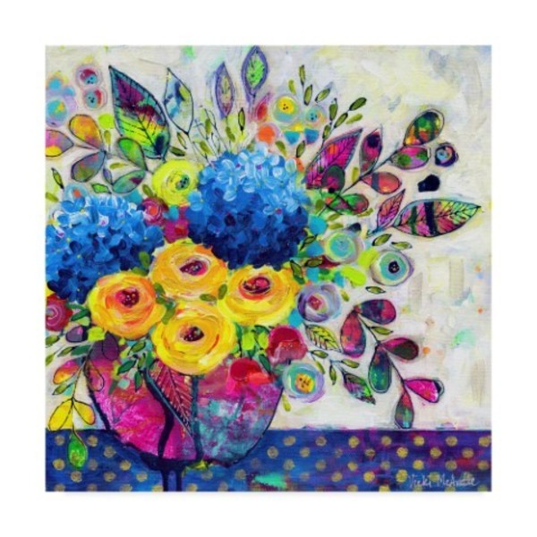 Trademark Fine Art Vicki Mcardle Art 'Blue Hydrangeas Flowers' Canvas Art, 18x18 ALI42388-C1818GG